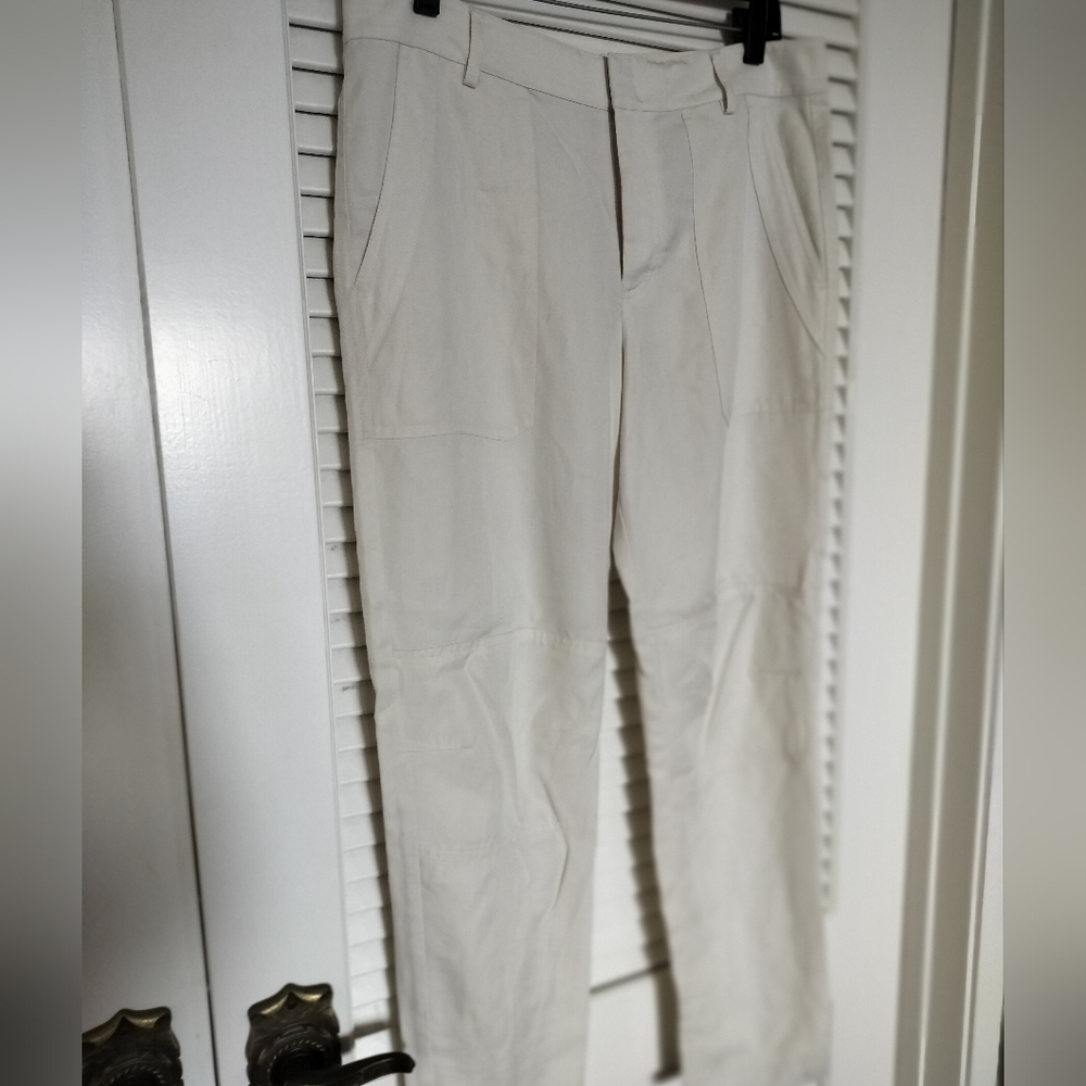 Vince. 100% Tencel Ivory Trousers Size 10